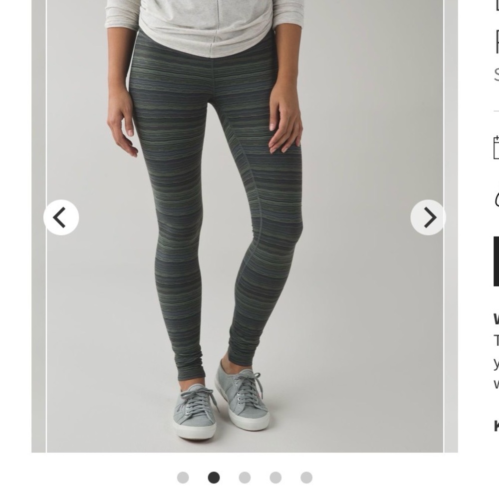 lululemon athletica Green & black Striped Leggings